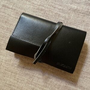 BLKSMITH LEATHER BLACK ROLL UP POUCH BAG